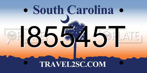 I85545T South Carolina License Plate
