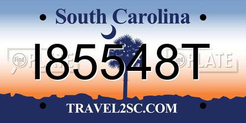 I85548T South Carolina License Plate