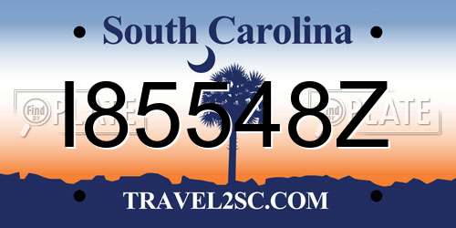 I85548Z South Carolina License Plate