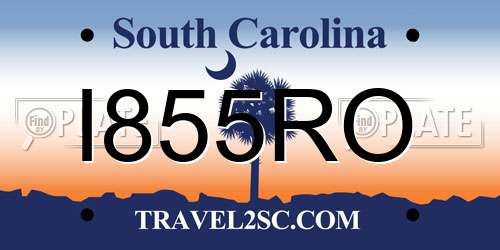I855RO South Carolina License Plate