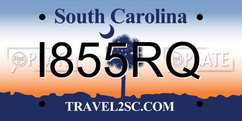 I855RQ South Carolina License Plate