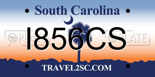 I856CS South Carolina License Plate