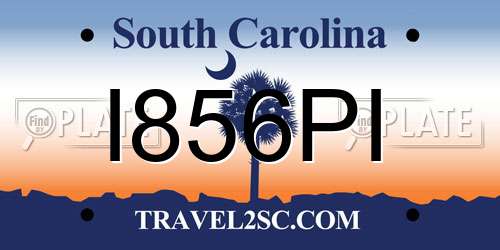 I856PI South Carolina License Plate