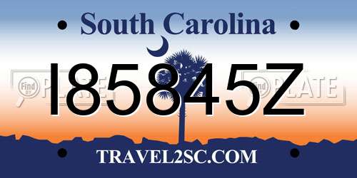 I85845Z South Carolina License Plate