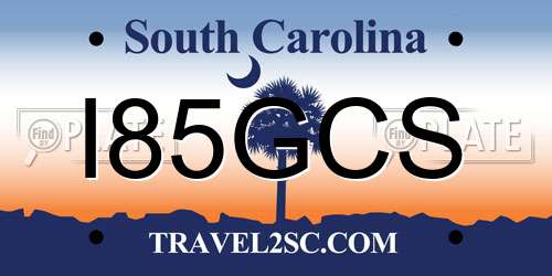 I85GCS South Carolina License Plate