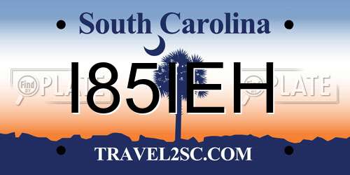I85IEH South Carolina License Plate