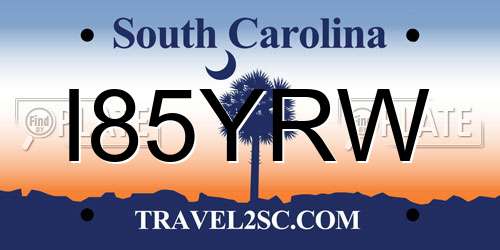 I85YRW South Carolina License Plate