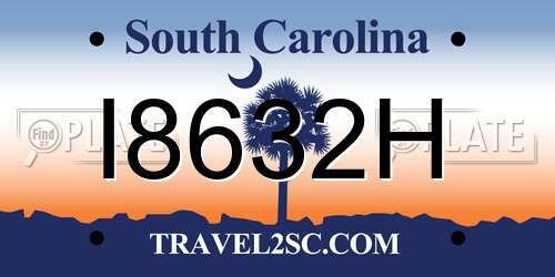 I8632H South Carolina License Plate