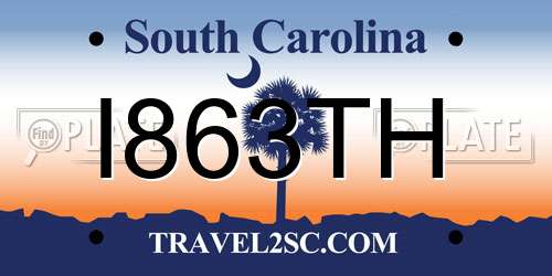 I863TH South Carolina License Plate
