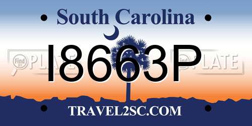 I8663P South Carolina License Plate