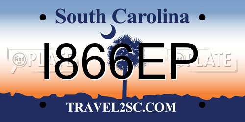 I866EP South Carolina License Plate