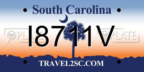 I8711V South Carolina License Plate
