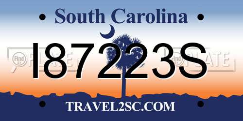 I87223S South Carolina License Plate