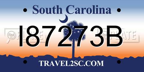 I87273B South Carolina License Plate