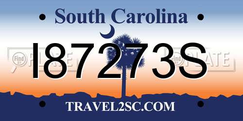 I87273S South Carolina License Plate