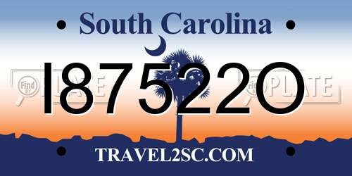 I87522O South Carolina License Plate