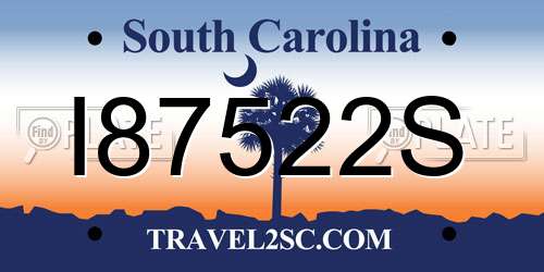 I87522S South Carolina License Plate
