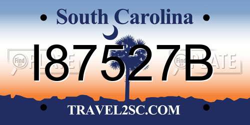 I87527B South Carolina License Plate