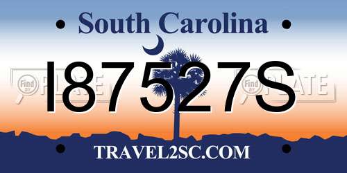 I87527S South Carolina License Plate