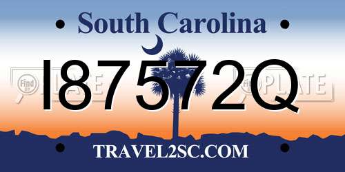 I87572Q South Carolina License Plate