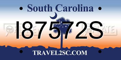 I87572S South Carolina License Plate