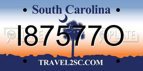 I87577O South Carolina License Plate