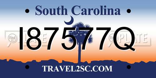I87577Q South Carolina License Plate