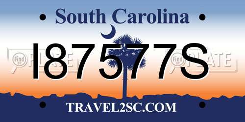I87577S South Carolina License Plate