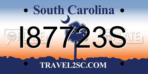 I87723S South Carolina License Plate