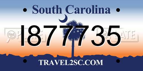 I877735 South Carolina License Plate