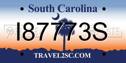 I87773S South Carolina License Plate