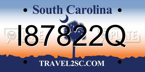 I87822Q South Carolina License Plate