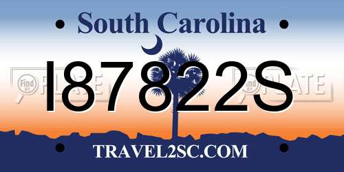 I87822S South Carolina License Plate