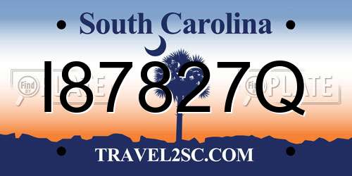 I87827Q South Carolina License Plate