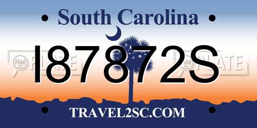 I87872S South Carolina License Plate