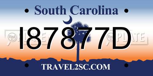 I87877D South Carolina License Plate