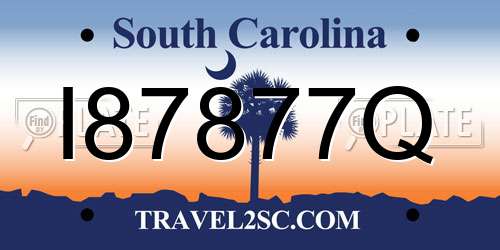 I87877Q South Carolina License Plate