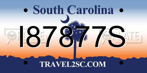 I87877S South Carolina License Plate