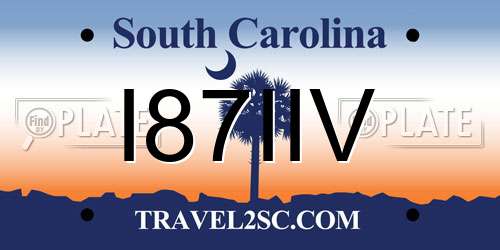 I87IIV South Carolina License Plate
