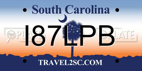 I87LPB South Carolina License Plate