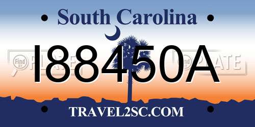 I88450A South Carolina License Plate