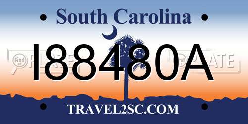 I88480A South Carolina License Plate