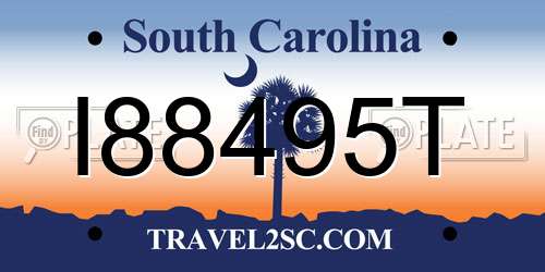 I88495T South Carolina License Plate