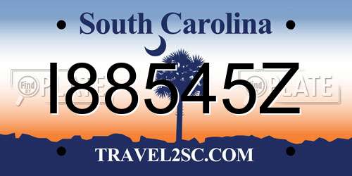 I88545Z South Carolina License Plate
