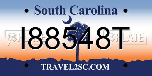 I88548T South Carolina License Plate