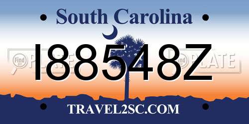 I88548Z South Carolina License Plate