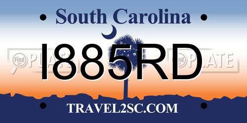 I885RD South Carolina License Plate