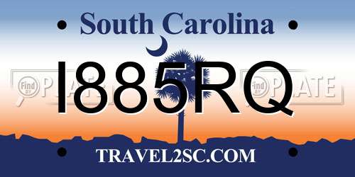 I885RQ South Carolina License Plate