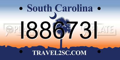 I88673I South Carolina License Plate