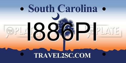 I886PI South Carolina License Plate
